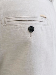 Gris - JACK & JONES Regular Fit Linen Blend Shorts - Imagen 5 de 5
