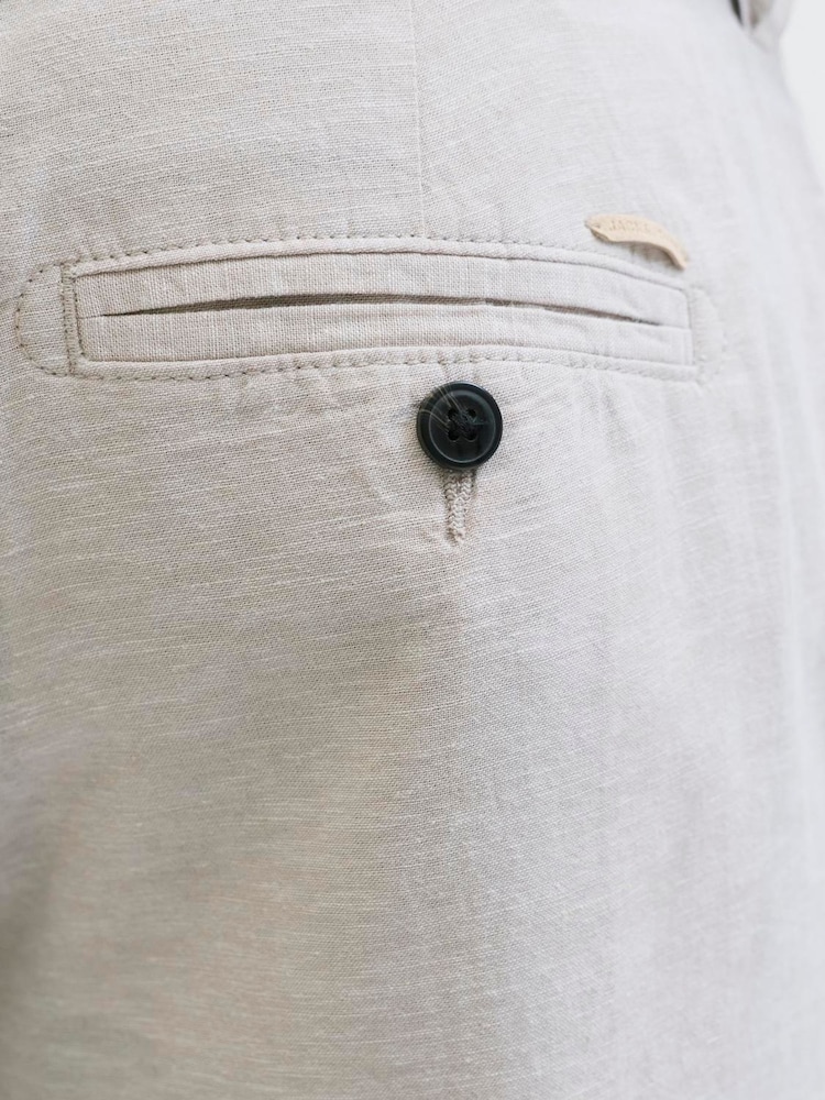 Gris - JACK & JONES Regular Fit Linen Blend Shorts - Imagen 5 de 5