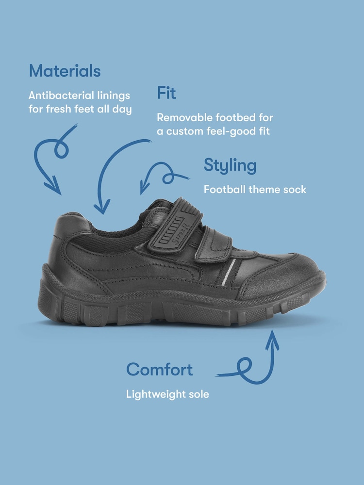 Start-Rite Black Luke Rip-Tape Closed Leather Primary School Shoes - Image 9 of 9 Start-Rite Black Luke Rip-Tape Closed Leather Primary School Shoes - Image 9 of 9