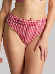 Panache Red Gingham Midi Briefs - Image 1 of 3