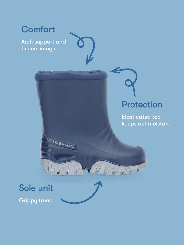 Zils - Start-Rite Baby Mudbuster Rugged ūdensnecaurlaidīgi gumijas zābaki mazuļiem - Attēls 7 no 7 Zils - Start-Rite Baby Mudbuster Rugged ūdensnecaurlaidīgi gumijas zābaki mazuļiem - Attēls 7 no 7