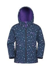 Mountain Warehouse Blue Exodus Kids Printed Water-Resistant Softshell Jacket - Image 1 of 4