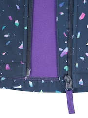 Mountain Warehouse Blue Exodus Kids Printed Water-Resistant Softshell Jacket - Image 4 of 4