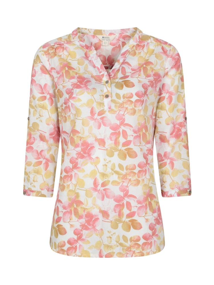 Mountain Warehouse Pink Petra Printed 3/4 Sleeve Shirt - Image 1 of 6 Mountain Warehouse Pink Petra Printed 3/4 Sleeve Shirt - Image 1 of 6