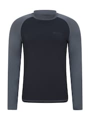 Mountain Warehouse Black Mens Quick Drying Long Sleeve Rash Vest - Image 1 of 4