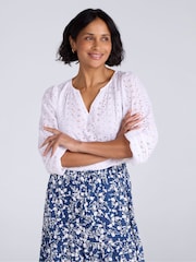 Mountain Warehouse White Malaga Broderie Womens Sleeve Shirt - Image 1 of 4