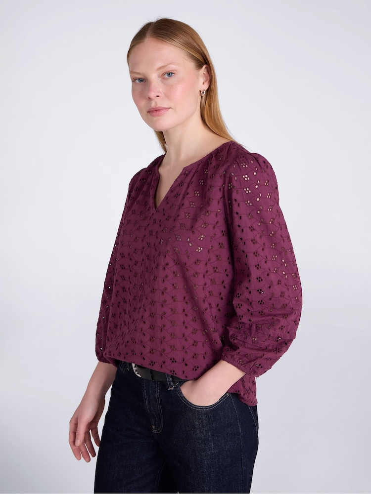 Chemise Mountain Warehouse Blend femme à manches 3/4 Broderie - Image 1 de 4