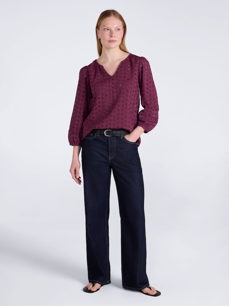 Chemise Mountain Warehouse Blend femme à manches 3/4 Broderie - Image 2 de 4