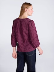 Chemise Mountain Warehouse Blend femme à manches 3/4 Broderie - Image 3 de 4