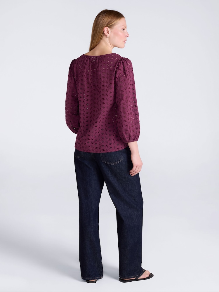 Chemise Mountain Warehouse Blend femme à manches 3/4 Broderie - Image 4 de 4