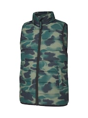 Mountain Warehouse Green Rocko Kids Water-Resistant Printed Padded Gilet - Image 2 of 6