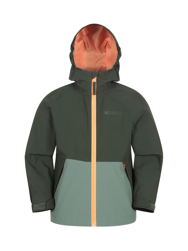 Mountain Warehouse Green Rain Rover Kids Waterproof Jacket - Image 1 of 4