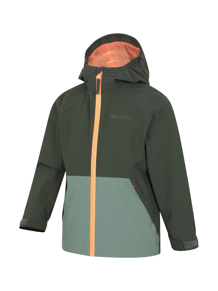 Mountain Warehouse Green Rain Rover Kids Waterproof Jacket - Image 2 of 4