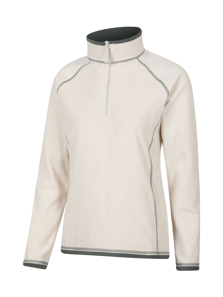 Mountain Warehouse Cream Montana Half Zip Fleece - Image 2 of 5 Mountain Warehouse Cream Montana Half Zip Fleece - Image 2 of 5