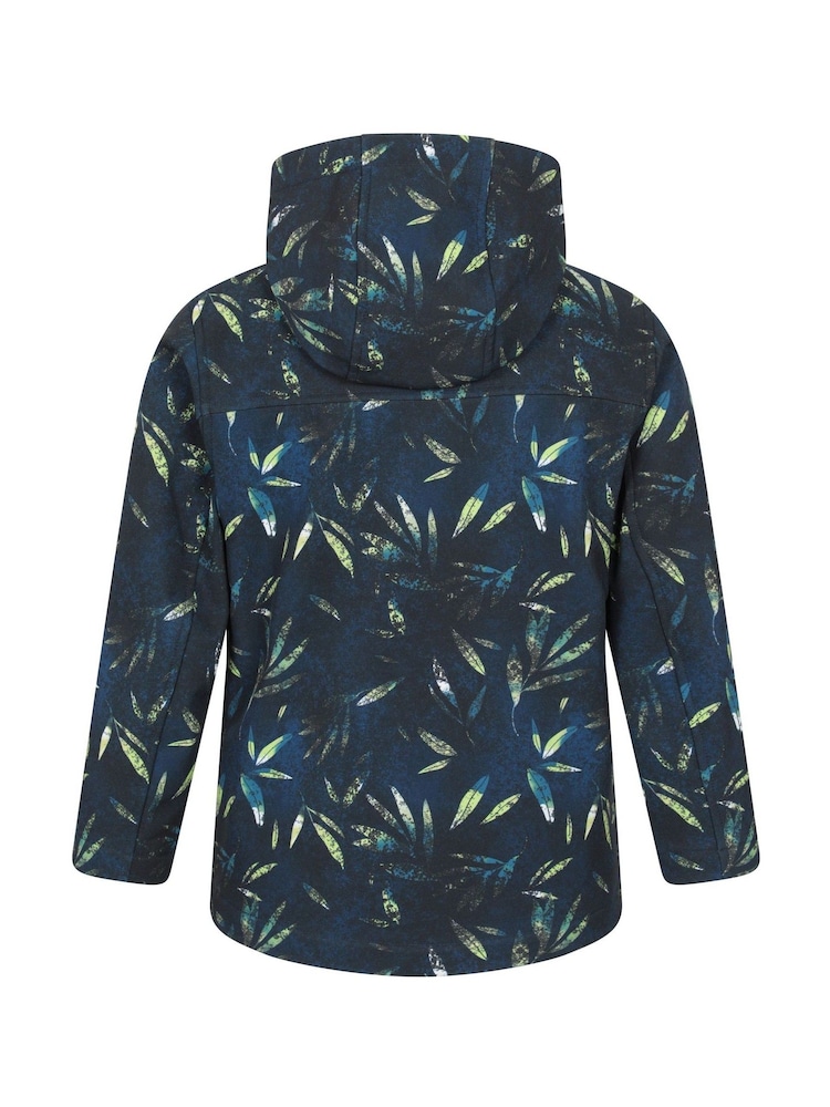 Mountain Warehouse Navy Blue Exodus Kids Printed Water-Resistant Softshell Jacket - Image 2 of 4