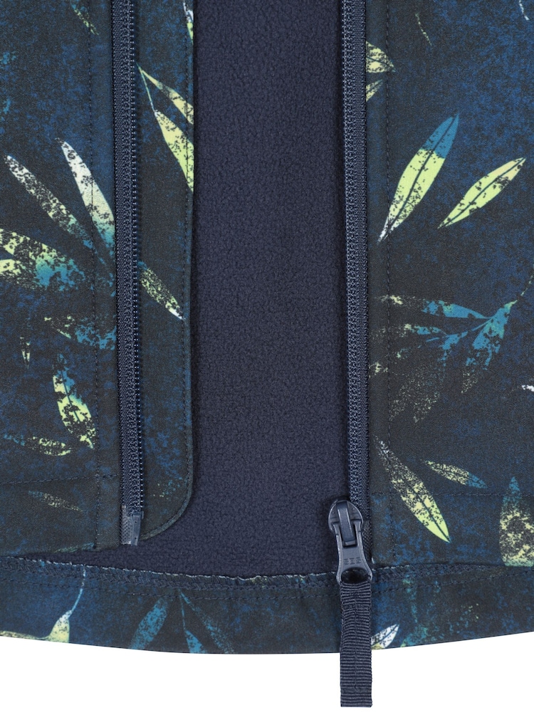 Mountain Warehouse Navy Blue Exodus Kids Printed Water-Resistant Softshell Jacket - Image 4 of 4