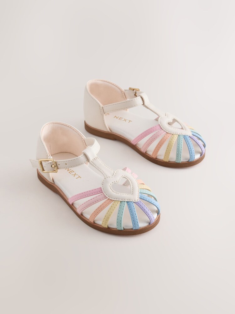 Multi Pastel Standard Fit (F) Fisherman Heart Occasion Sandals - Image 1 of 8 Multi Pastel Standard Fit (F) Fisherman Heart Occasion Sandals - Image 1 of 8