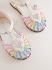 Multi Pastel Standard Fit (F) Fisherman Heart Occasion Sandals - Image 6 of 8