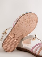 Multi Pastel Standard Fit (F) Fisherman Heart Occasion Sandals - Image 8 of 8