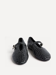Czarny - Linzi Debut Handwoven Ballet Flats - Obraz 3 z 5