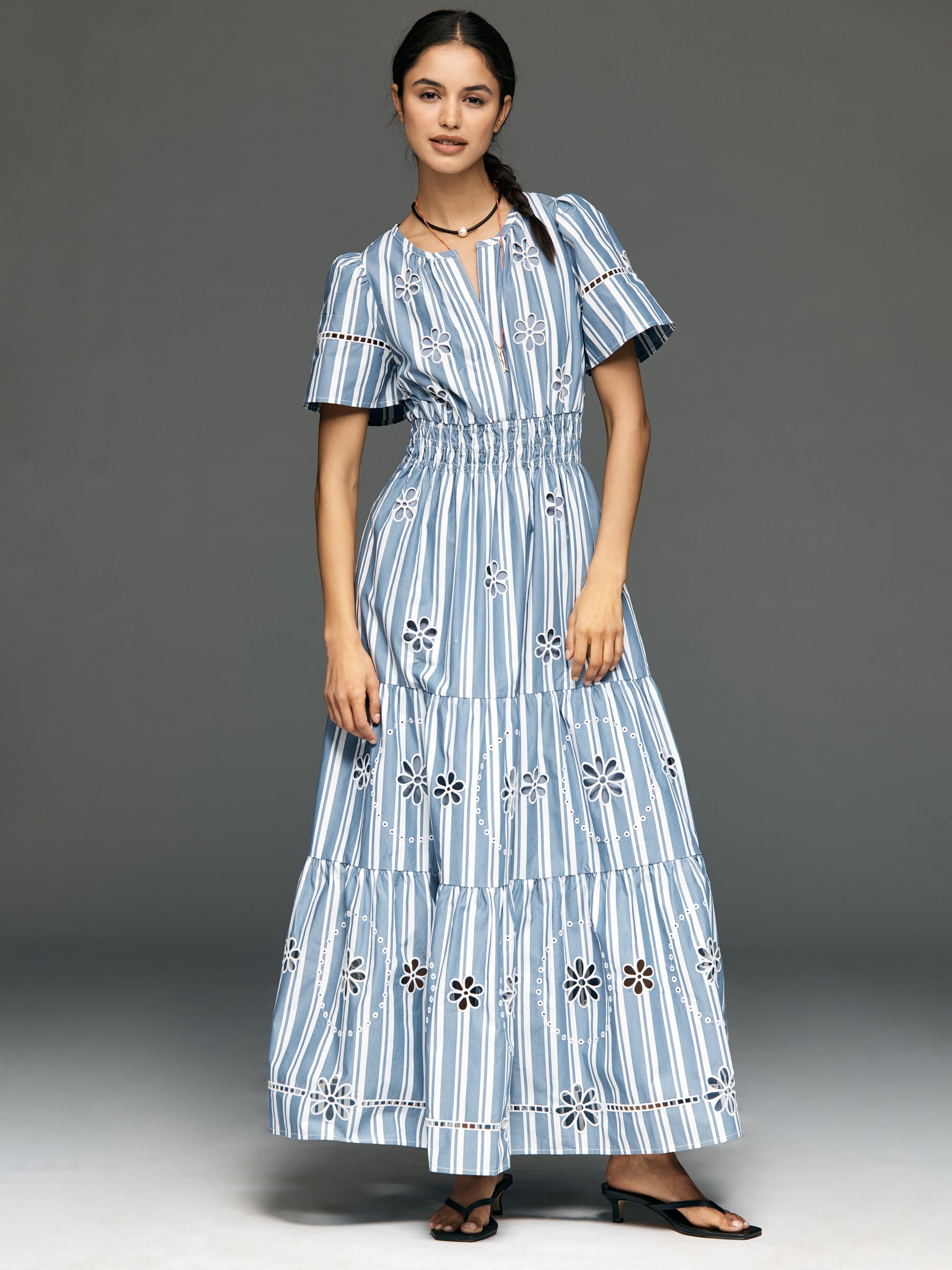 Buy Anthropologie Blue Stripe Striped Somerset Cotton Short
