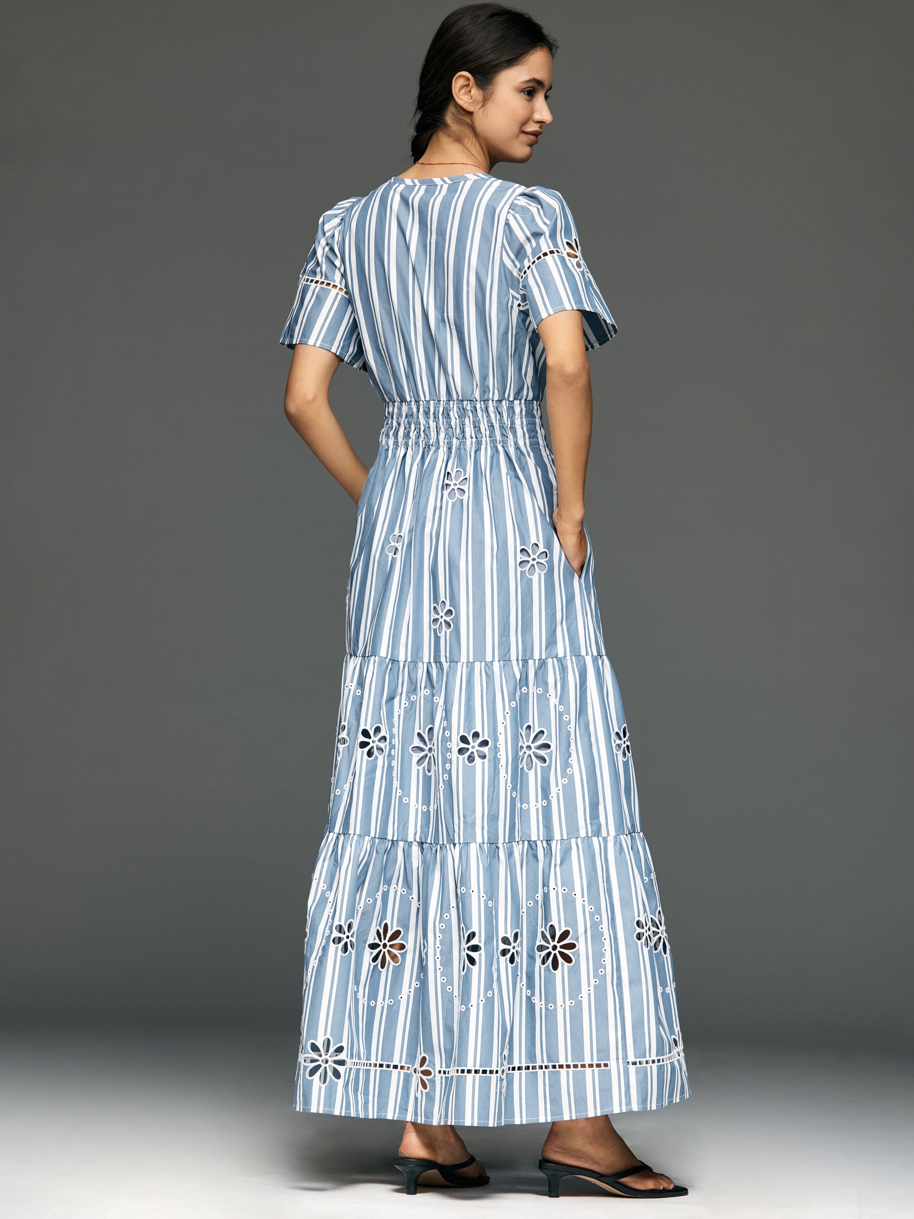 Buy Anthropologie Blue Stripe Striped Somerset Cotton Short