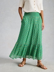 White Stuff Green Yuri Maxi Skirt - Image 3 of 6