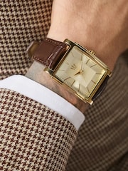 Gold Croc Leather Embossed Strap Watch - Image 1 of 5
