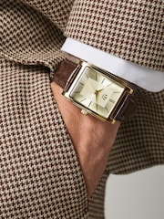 Gold Croc Leather Embossed Strap Watch - Image 2 of 5