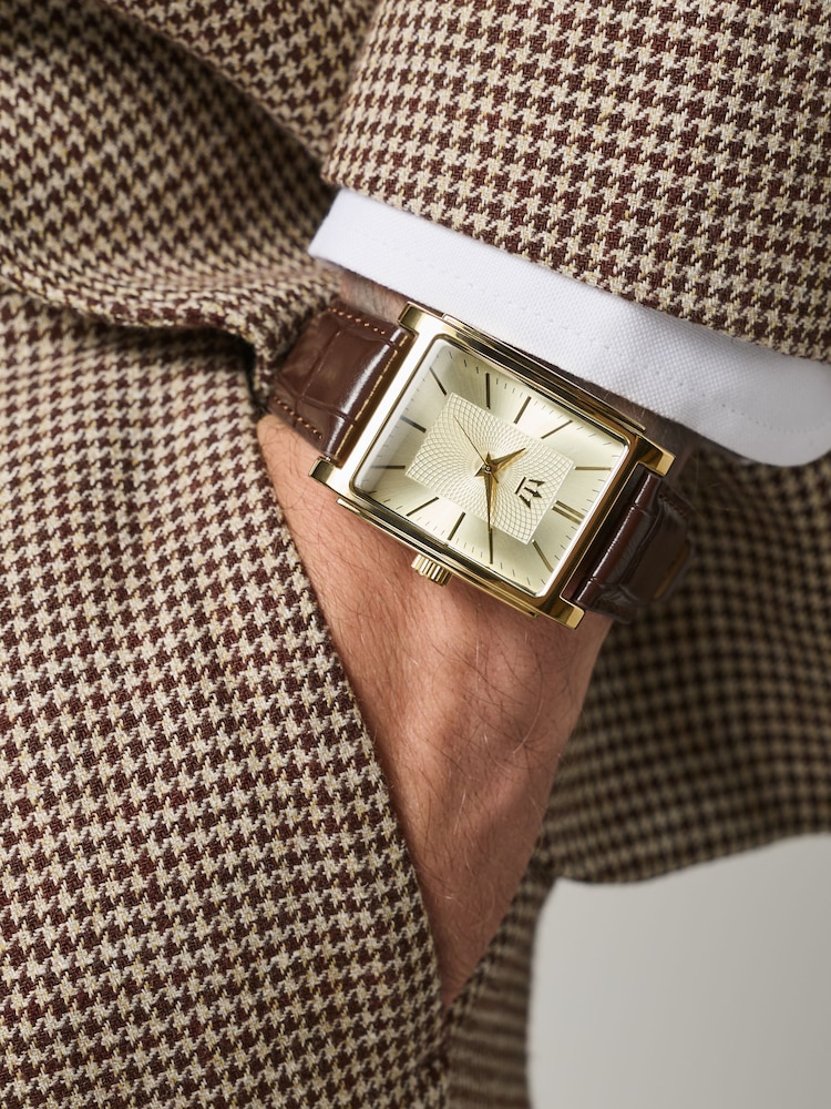 Gold Croc Leather Embossed Strap Watch - Image 2 of 5