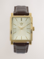 Gold Croc Leather Embossed Strap Watch - Image 3 of 5