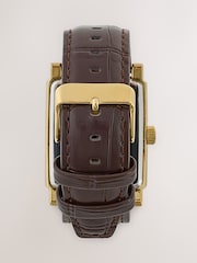 Gold Croc Leather Embossed Strap Watch - Image 4 of 5