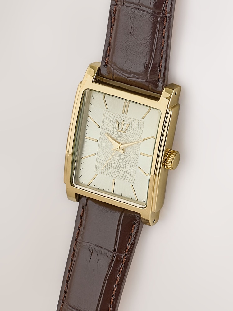 Gold Croc Leather Embossed Strap Watch - Image 5 of 5