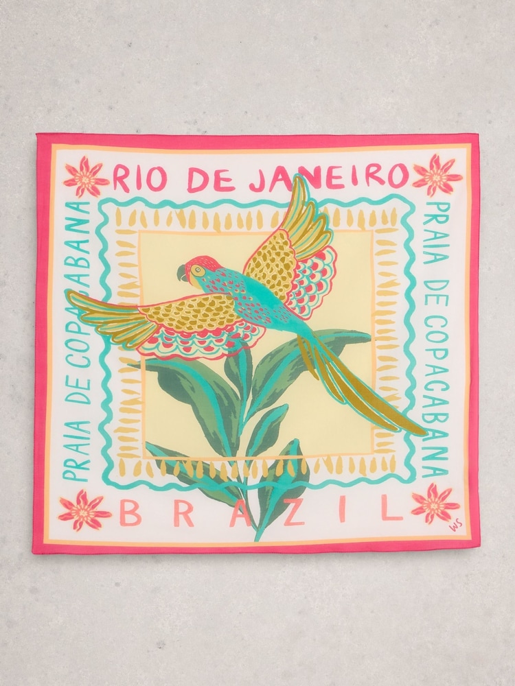 White Stuff Green Ellie Square Printed Scarf - Image 1 of 3