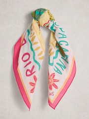 White Stuff Green Ellie Square Printed Scarf - Image 2 of 3