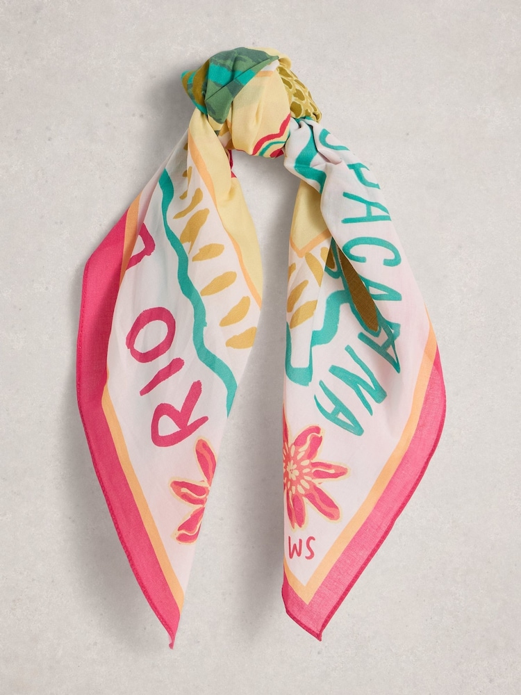 White Stuff Green Ellie Square Printed Scarf - Image 2 of 3