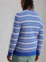 White Stuff Blue Attadale Crew Neck Thin Stripe Jumper - Image 2 of 6