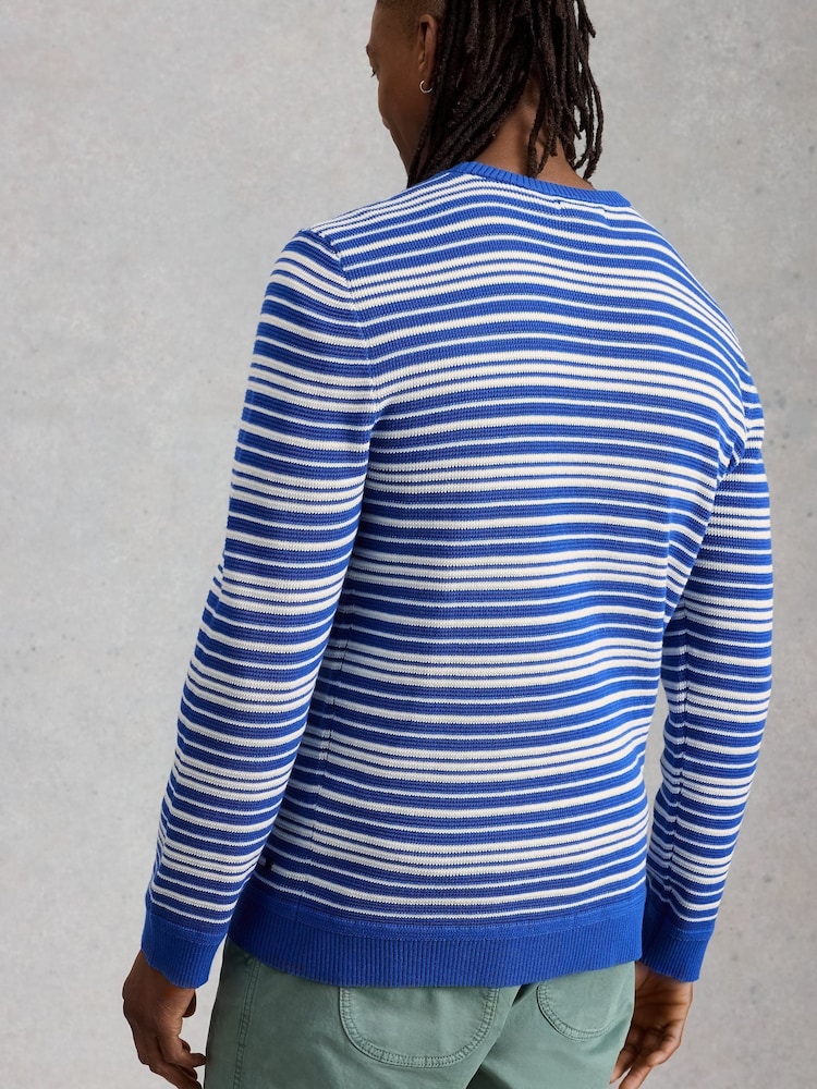 White Stuff Blue Attadale Crew Neck Thin Stripe Jumper - Image 2 of 6 White Stuff Blue Attadale Crew Neck Thin Stripe Jumper - Image 2 of 6