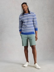 White Stuff Blue Attadale Crew Neck Thin Stripe Jumper - Image 3 of 6