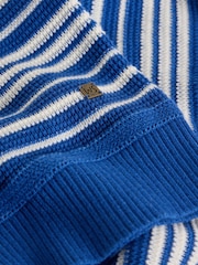 White Stuff Blue Attadale Crew Neck Thin Stripe Jumper - Image 6 of 6