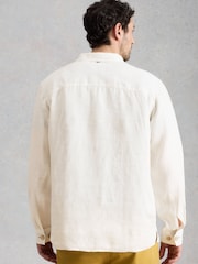 White Stuff White Carlton Linen Pop Over Shirt - Image 3 of 6