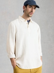 White Stuff White Carlton Linen Pop Over Shirt - Image 4 of 6