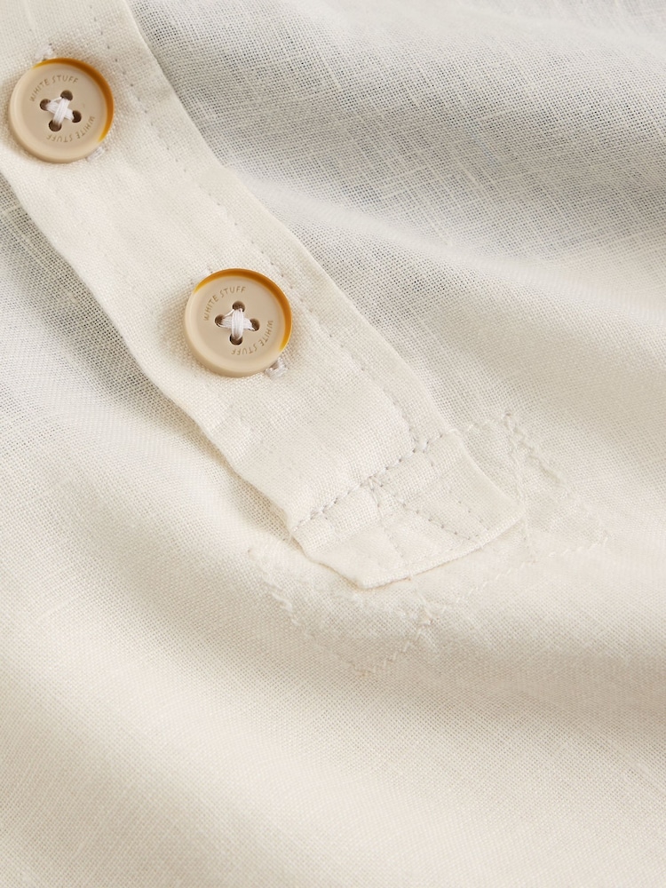 White Stuff White Carlton Linen Pop Over Shirt - Image 6 of 6 White Stuff White Carlton Linen Pop Over Shirt - Image 6 of 6