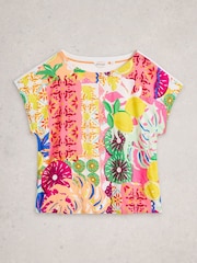 White Stuff Yellow Woven Mix T-Shirt - Image 5 of 6