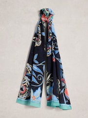 White Stuff Navy Blue Callie Printed Scarf - Image 2 of 3