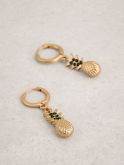 White Stuff Gold Tone Pineapple Drop Earrings - Image 1 of 2