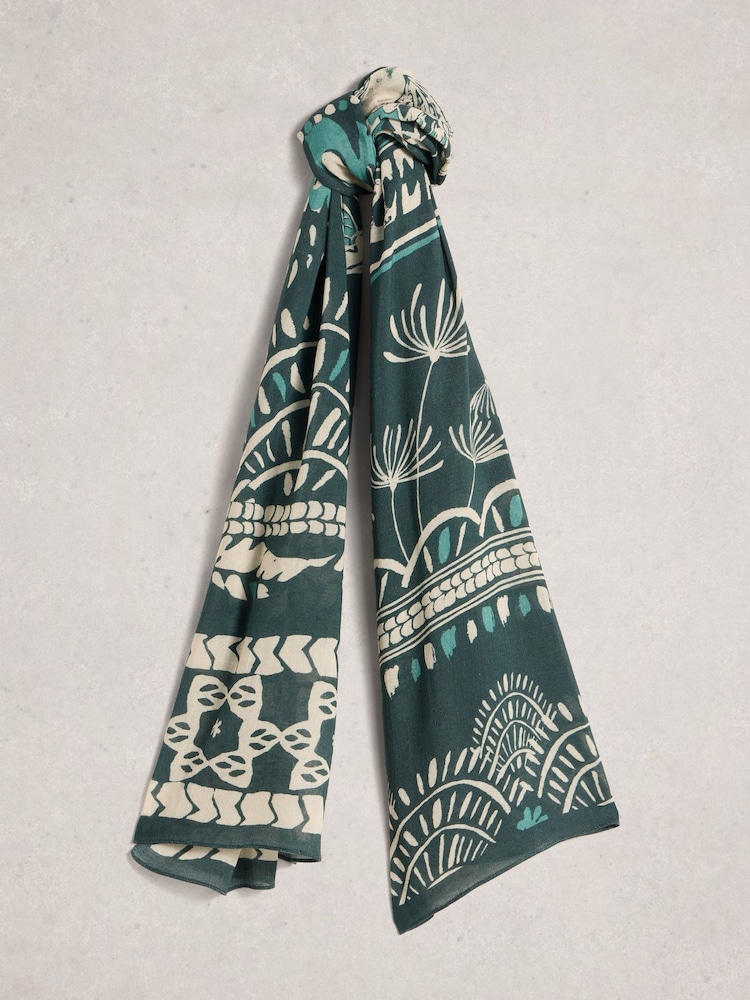 أخضر - وشاح مطبوع Lily من White Stuff - Image 2 of 3