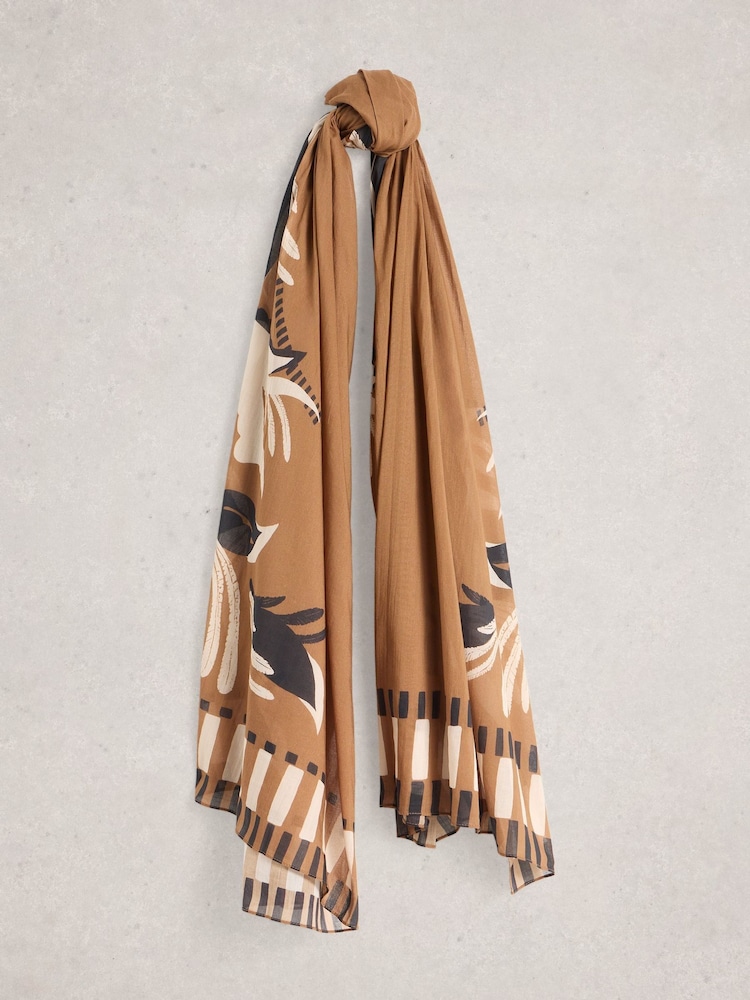 White Stuff Brown Cotton Beach Scarf - Image 2 of 3