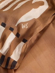 White Stuff Brown Cotton Beach Scarf - Image 3 of 3