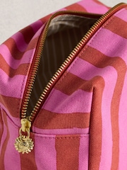 White Stuff Pink Canvas Summer Stuff Washbag - Image 4 of 4